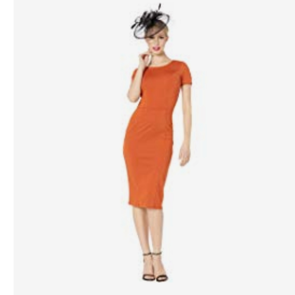 Unique Vintage 1960s Short Sleeve Wiggle Dress
